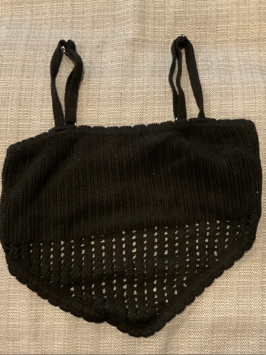 Forever 21 Tops - Forever 21 Black Crocheted Knit Crop Top